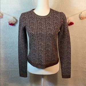 Theory brown wool chevron sweater as is